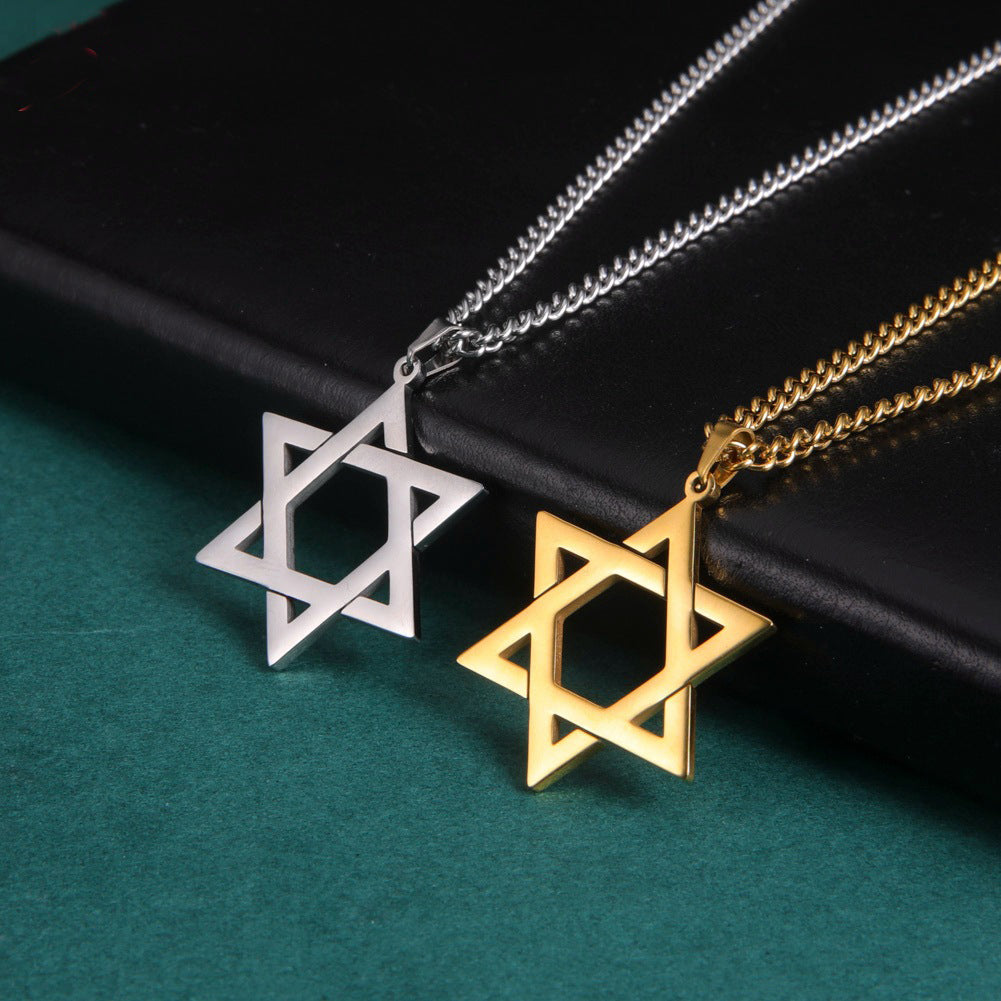 S925 Silver Hexagram Necklace Pendant