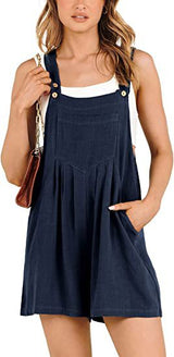 Women's Short Overalls Summer Casual Adjustable Strap Loose Shor Jumpsuit Rompers