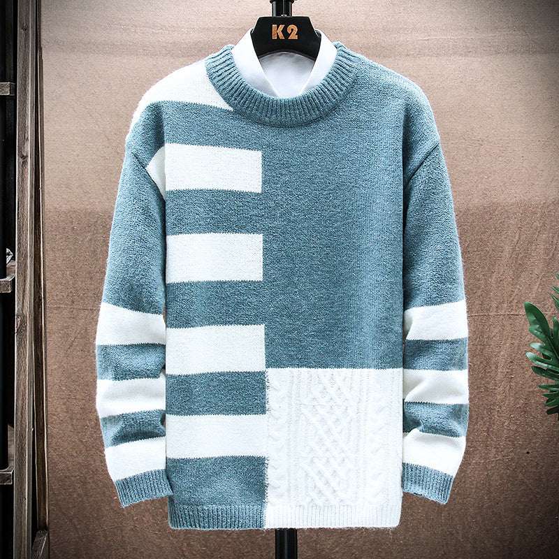 Men Casual Round Neck Long-sleeved Sweater - Minihomy