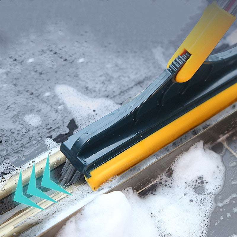 Floor Gap Cleaning Bristles Brush V-broom with Rubber Wiper - Minihomy