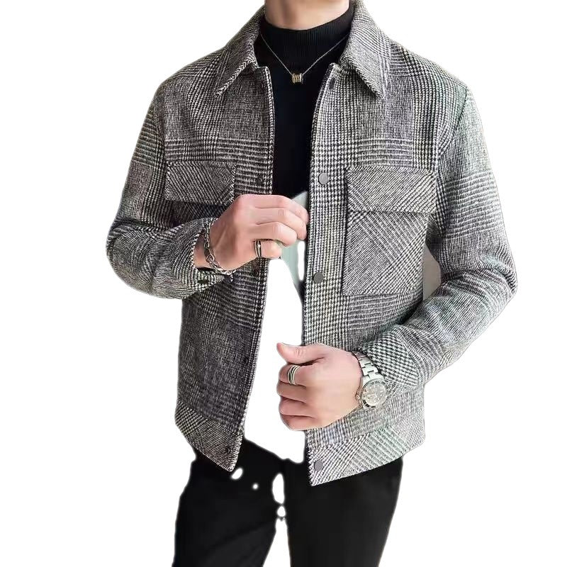 Men's Coat Korean Style Trendy Casual Woolen Jacket - Minihomy