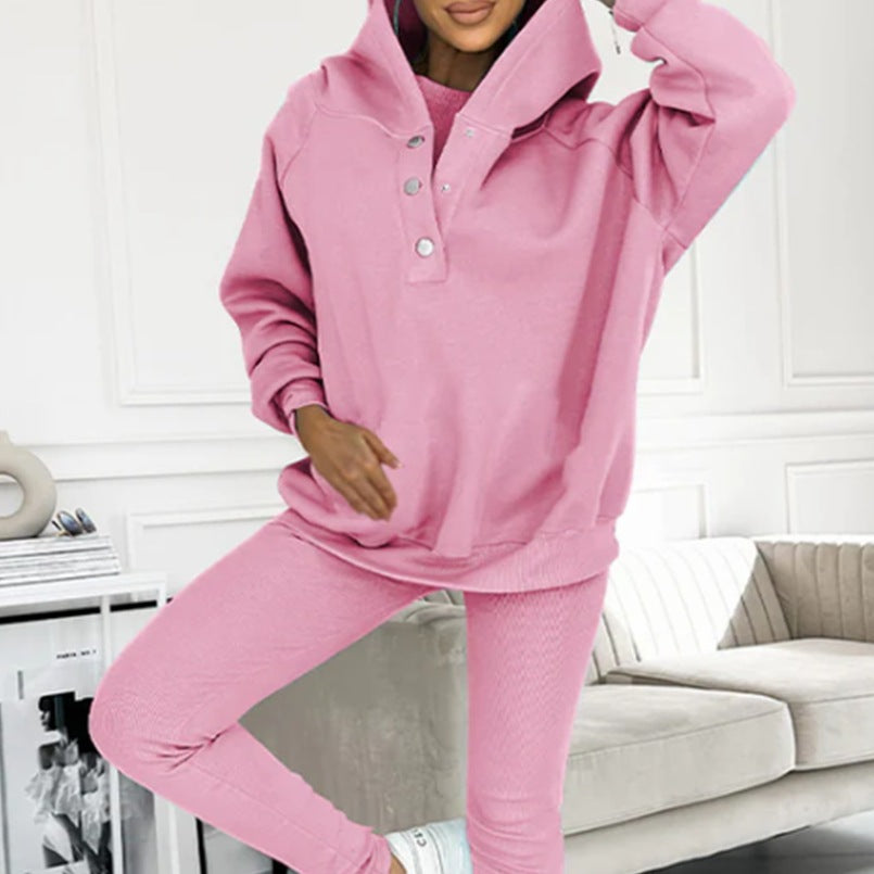 3pcs Women's Sports Suit: Hooded Sweatshirt, Vest, and Slim Trousers - Minihomy