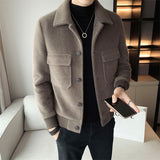 Golden Mink Velvet Lapel Fur Coat - Minihomy