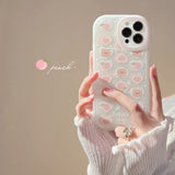 Peach Love Bear Pearl Chain Phone Case - Minihomy