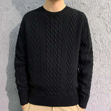 Men's Knitting Thick Yarn Fried Dough Twists Sweater: Cozy Comfort with Contemporary Style - Minihomy