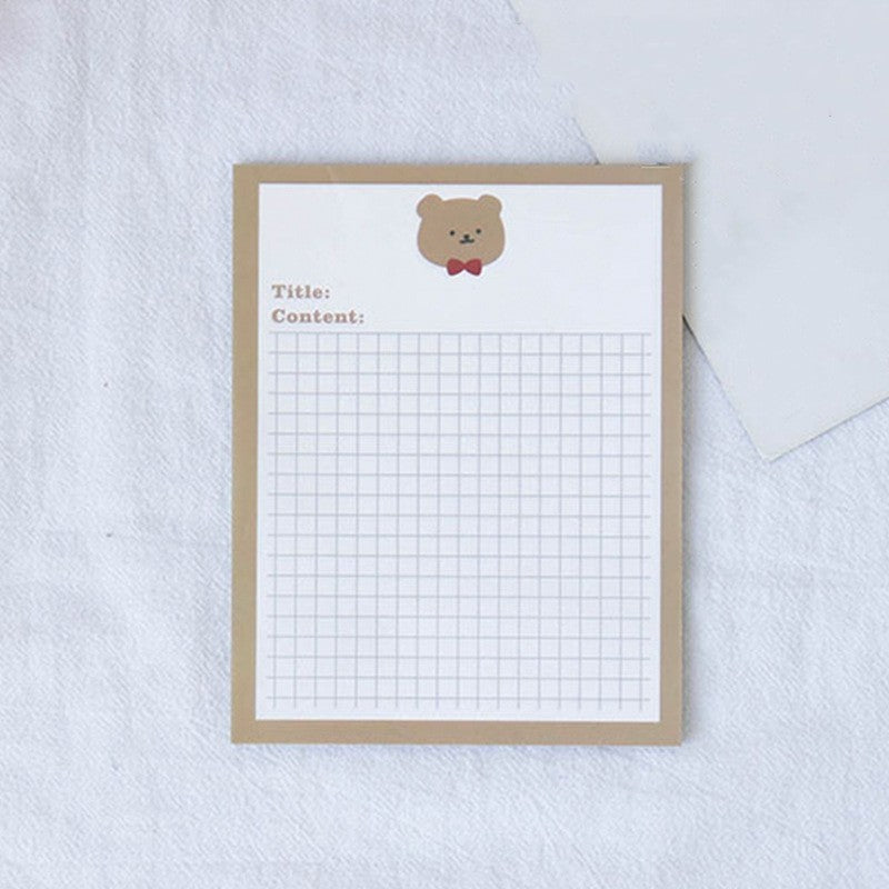 Cute Avocado Bear Sticky Note Pad - Tear-Off Pages for Notes & Reminders - Minihomy