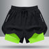 Men's Drawstring Sports Shorts Double Layer Quick Dry High Elasticity Activewear Pants - Minihomy