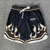 Flame Double Layer Mesh Style For Sports Shorts Men - Minihomy