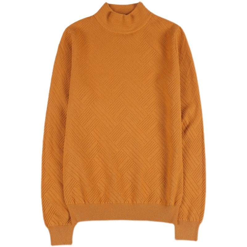 Men's Casual Solid Color Slim-fit Half Turtleneck Sweater: Elevate Your Winter Wardrobe - Minihomy