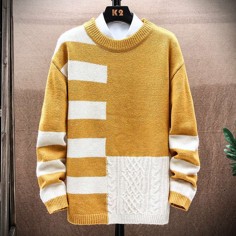 Men Casual Round Neck Long-sleeved Sweater - Minihomy