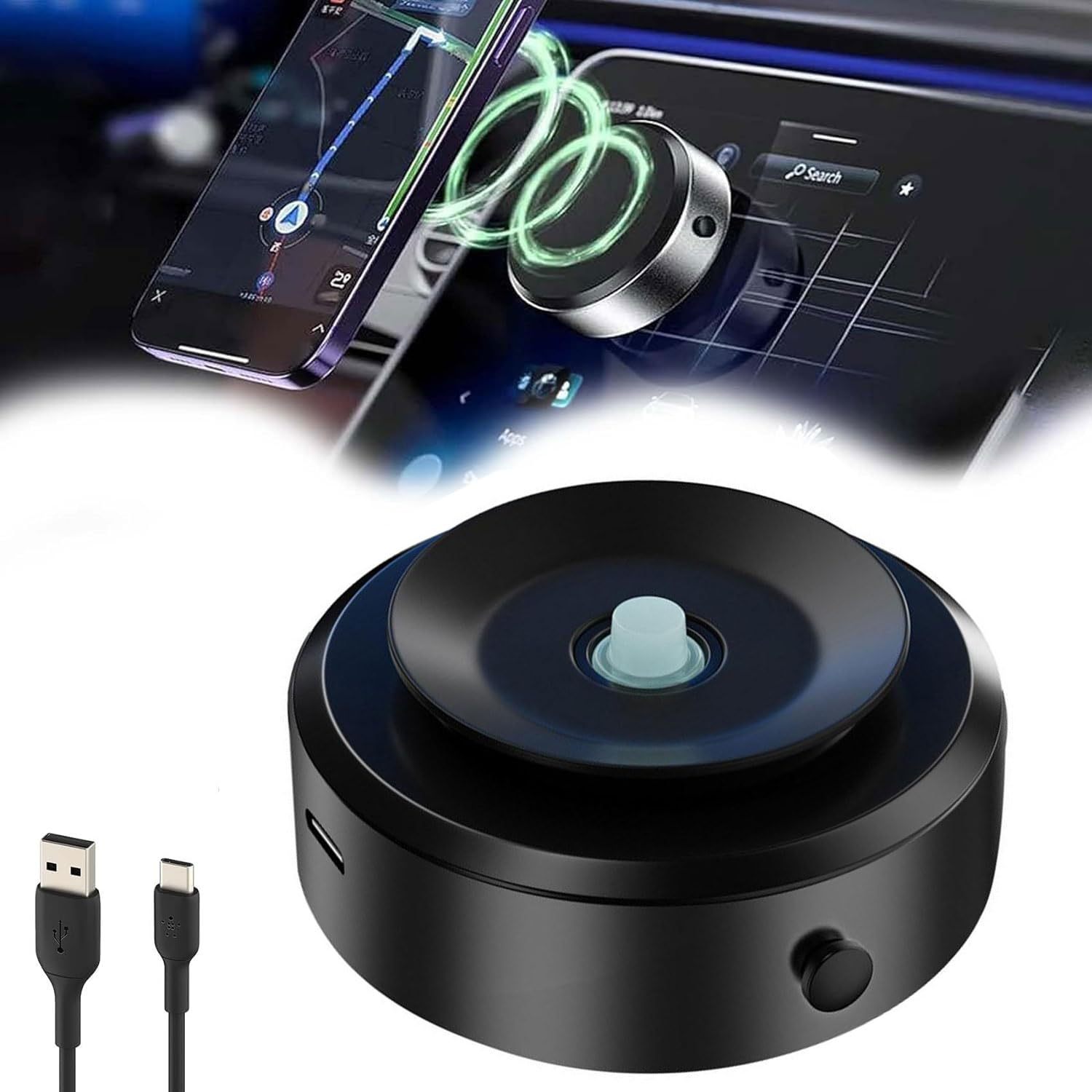 Magnetic Car Mount Phone Holder, Double-Sided, Universal, Vacuum Adsorption, Stable - Minihomy