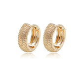 Korean Gold Round Earrings - Semi-Glossy Semi-Lug Ear Buckle