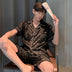 Men's Pajamas Summer Ice Silk Thin Short Sleeve Homewear Suit - Minihomy