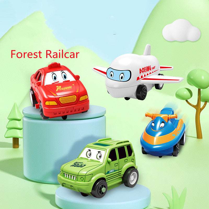 Children Puzzle Electric Railroad Speeder DIY Assembly Electric Car Automatic Rail City Scene - Minihomy