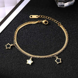 Five-pointed Star Stainless Steel Bracelet: Add a Touch of Sparkle to Your Look! - Minihomy