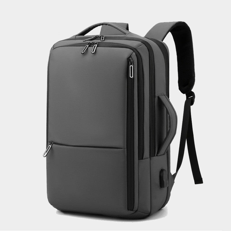 Men's Solid Color Business Lightweight Expansion Computer Backpack - Minihomy