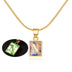 26 Letter Square Necklace Colorful Shell Luminous Pendant Chain Necklace For Women - Minihomy