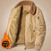 Men's Casual Dimensional Patch Pocket Zipper Fleece Padded Coat - Minihomy