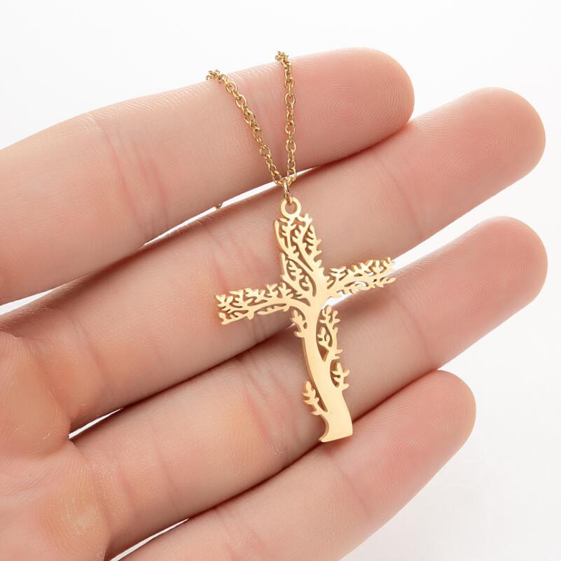 Tree of Life Necklace for Women - Cross Clavicle Chain Jewelry