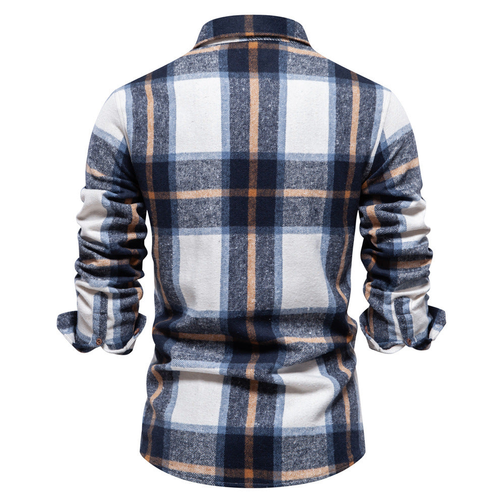 Men's Plaid Long Sleeve Shirt Top - Minihomy