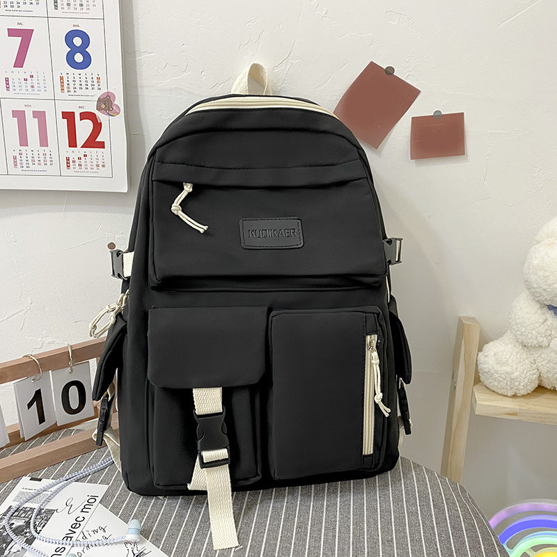 Large Capacity Junior High School Student Schoolbag Light And Simple - Minihomy