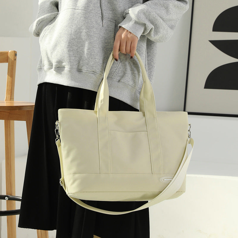 Large Capacity Tote Bag - New Shoulder Bag with Casual Korean Style and Solid Color Design - Minihomy