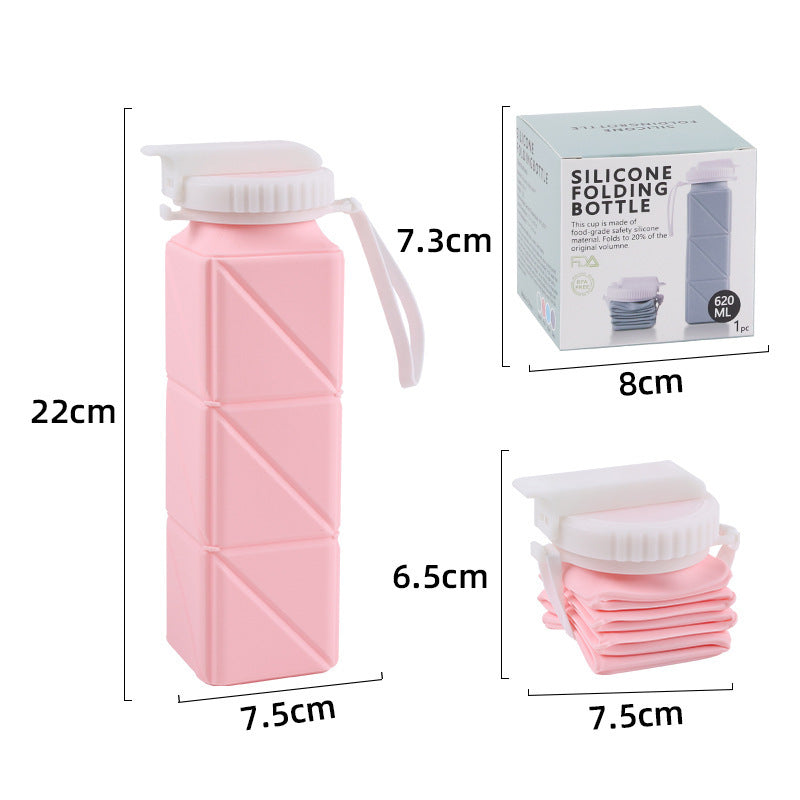 Portable Silicone Folding Water Bottle - Foldable Sports Cup for Outdoor Travel - Minihomy