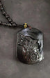 Obsidian Carving Wolf Head Amulet Pendant Necklace - Minihomy