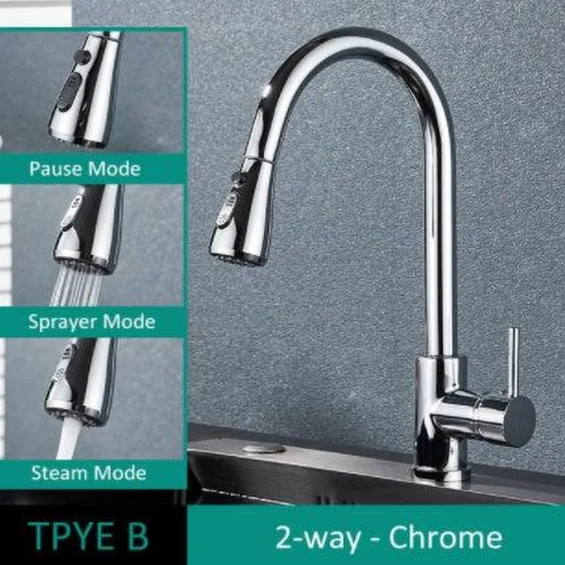 304 Stainless Steel Kitchen Pull-out Faucet - Minihomy