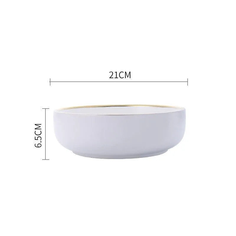 Big Soup Bowl Rice Bowl About Household Ceramic Plate - Minihomy