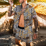 Floral Shirt Beach Two Piece Suit Men Sets - Minihomy