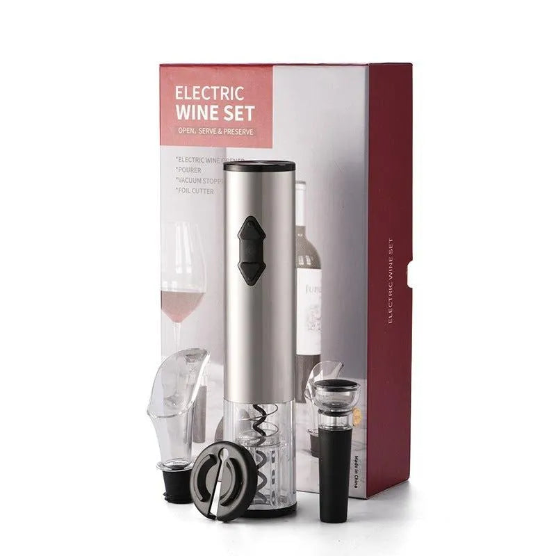 Electric Wine Opener Corkscrew Foil Cutter Set Automatic High-end Bottle Opener Kitchen Gadgets - Minihomy