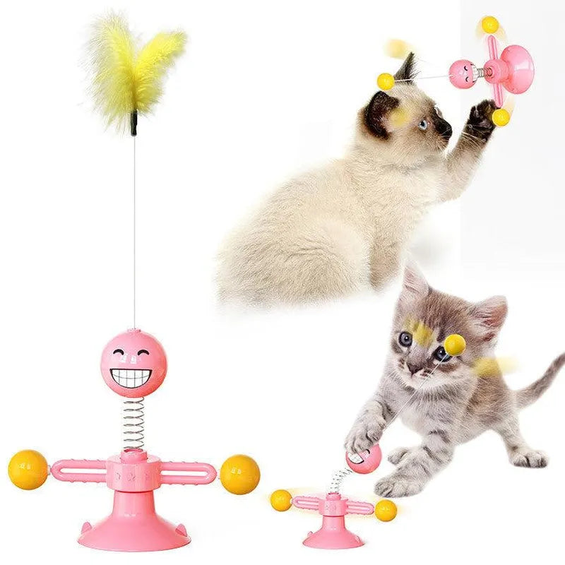 Cat Rotating Windmill Toy - Scratching, Teeth Cleaning, & Fun! - Minihomy