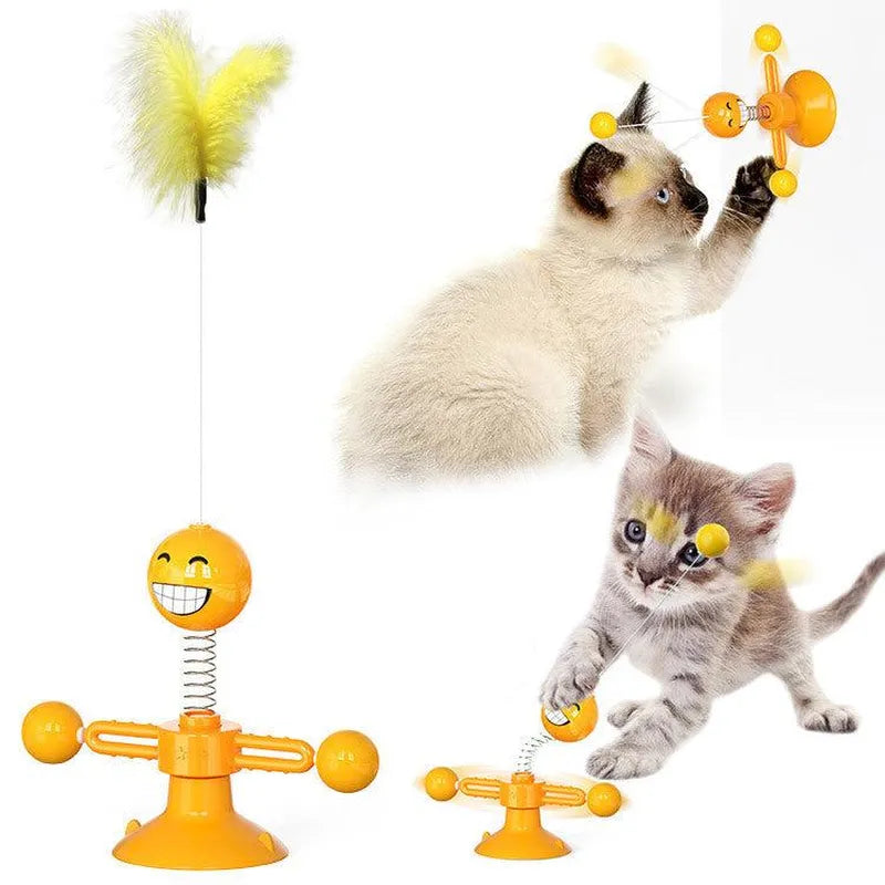 Cat Rotating Windmill Toy - Scratching, Teeth Cleaning, & Fun! - Minihomy