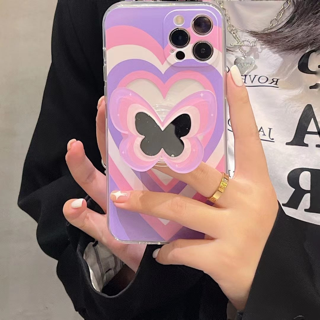 Color Butterfly Stand Silicone Phone Case - Minihomy