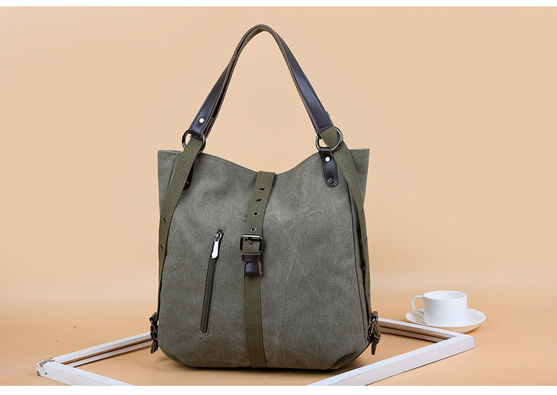 Multi-Functional Double Shoulder Canvas Bag large Capacity - Minihomy