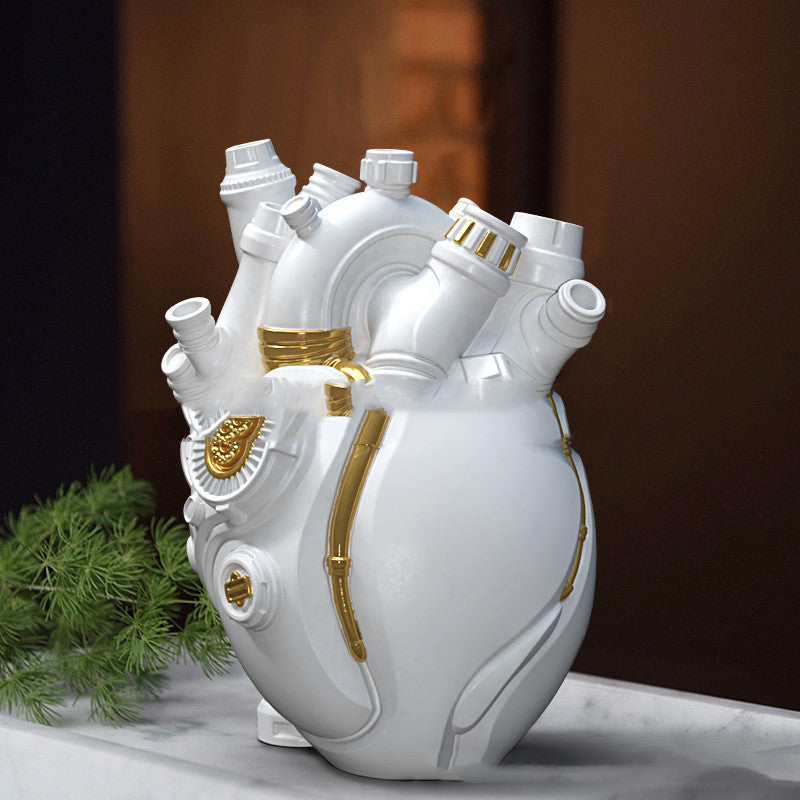 Cyber Punk Simulation Heart Vase Ornament Creative Technology Halloween Home Decor - Minihomy