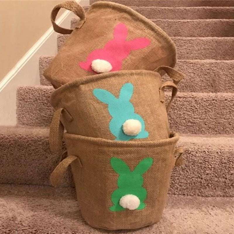 Easter Basket Jute Day Tote Bag - Minihomy