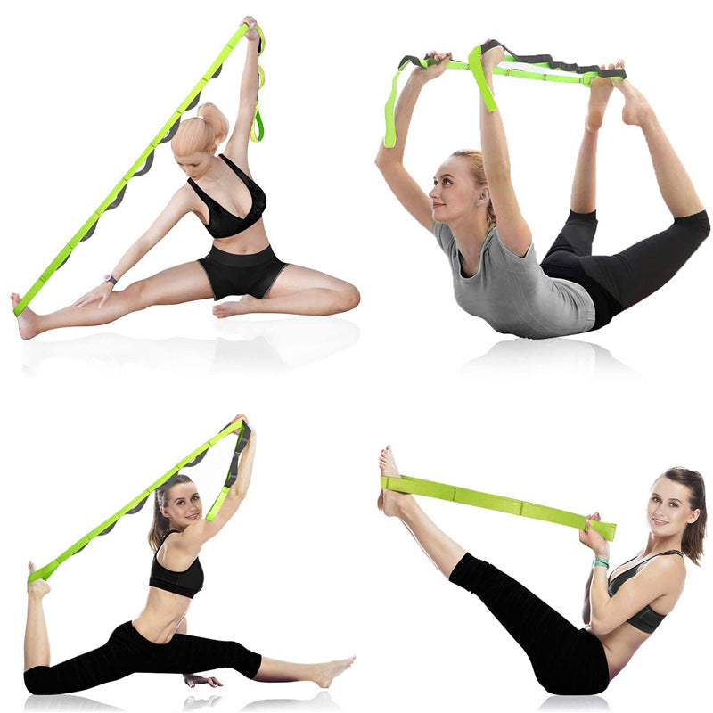 Yoga Strap Multi-Loop Strap 12 Loops Stretch Strap For Physical Therapy Pilates Dance And Gymnastics With Carry Bag - Minihomy