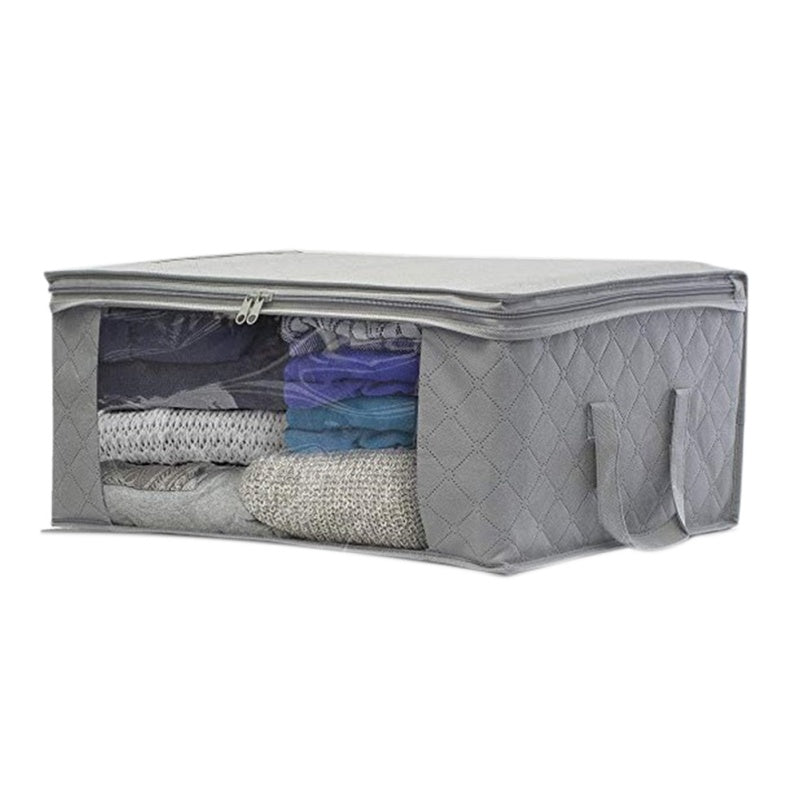 3-Ply Non-woven Fabric Foldable Storage Bag For Quilt And Pillow 49x36x21cm - Minihomy