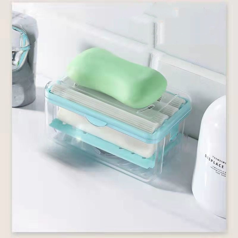 New Usage Roller Type Soap Dish Holder For Bathroom Toliet Soap Box Plastic Storage Container With Drain Water Bathroom Gadgets - Minihomy