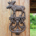 European Retro Nostalgic Cast Iron Crafts Retro Elk Door Knock - Minihomy