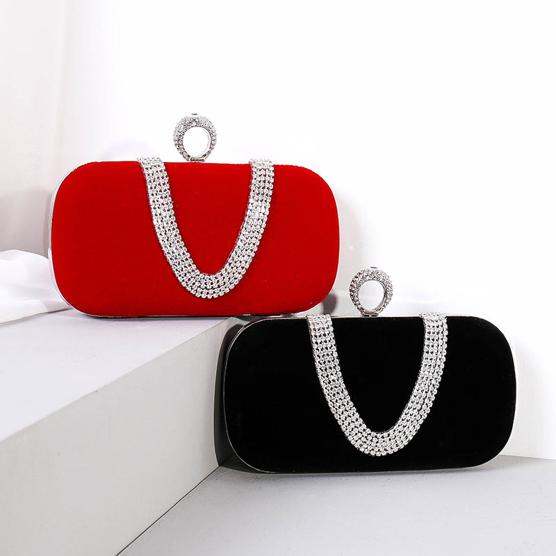 Velvet Clutch Bridal Dress Bag Ladies Evening Bag