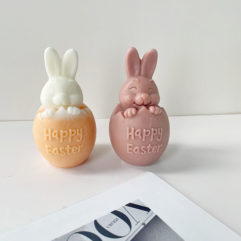 Candle Mold DIY Easter Shell Breaking Rabbit Aromatherapy Plaster Ornaments - Minihomy