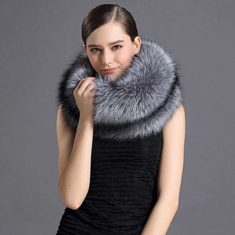 Bib Silver Fur Scarf For Men And Women - Minihomy