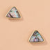 Triangular Natural Color Abalone Shell Stud