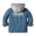 Children's Fake Two-piece Denim Jacket Children's Hooded Casual Top - Minihomy