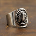 Handmade S925 Sterling Silver Thai Silver Vintage Wandering Coin Indian Chief Ring - Minihomy