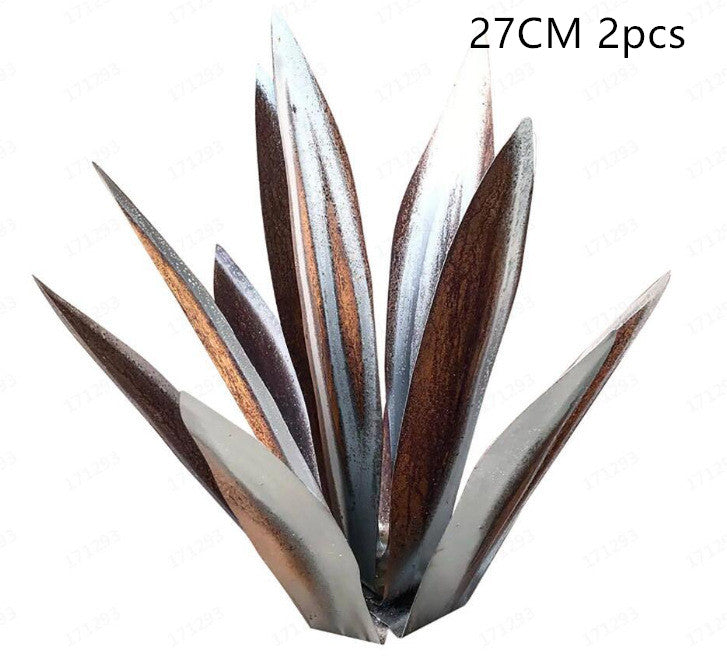 Metal Art 9 Leaves Tequila Rustic Sculpture Rust Garden Yard Art Statues Craft Home Decor Signs Decoration - Minihomy