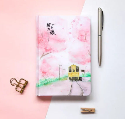 Muco Paper Notebook Notebook Sakura Flower Orbit AR Hardcover Student Handbook - Minihomy